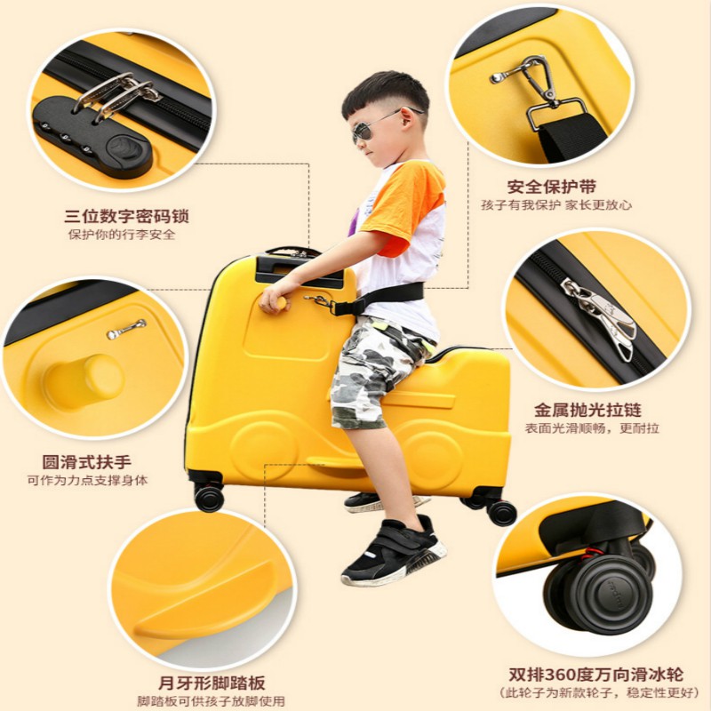 ＂☽กระเป๋าเดินทางเด็ก  กระเป๋ารถเข็นเดินทางรถเข็นเด็กสามารถนั่งและขี่ได้กระเป๋าเดินทางของเด็กผู้ชายสามารถนั่งบนกระเป๋าเดิ