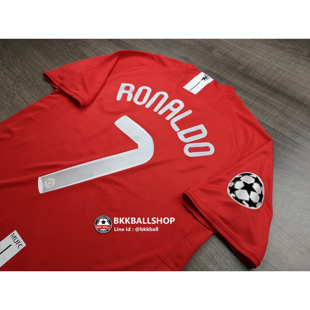 [Retro] - เสื้อฟุตบอล ย้อนยุค แมนยู Home เหย้า 2007/08 Final Moscow 2008 Full Option พร้อมเบอร์ชื่อ 7 RONALDO