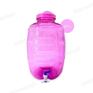 Watertankshop ถังน้ำ ถังน้ำดื่ม ขนาด 20 ลิตร ถังน้ำมีก๊อกพร้อมหูหิ้วรุ่น ลาย 2