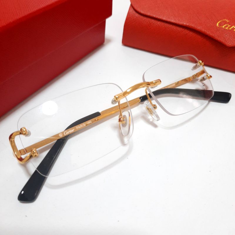แว่นคาเทียร์ Cartier CT0092O-001 Gold Glasses แว่นทรงหรูหรา