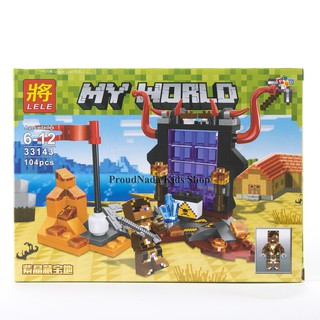 ProudNada Toys ของเล่นเด็กชุดตัวต่อเลโก้มายเวิร์ด LELE MY WORLD 104 PCS 33143