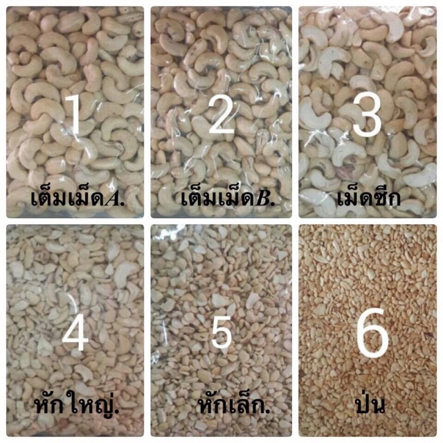 เม็ดมะม่วงหิมพานต์ดิบ 1กก. ขายปลีก-ส่ง เม็ดใหม่ สดๆ ขาวเนียน รับประกัน!!