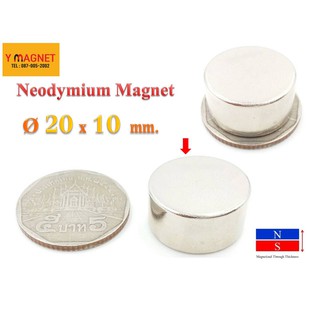 แม่เหล็กแรงดูดสูง Neodymium 20 x 10 mm.