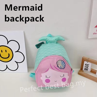 คุณภาพสูง กระเป๋านักเรียนนางเงือกสําหรับผู้หญิงเด็กกระเป๋าเป…