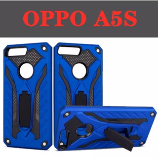 Case Oppo A5s เคสหุ่นยนต์ Robot case เคสไฮบริด มีขาตั้ง เคสกันกระแทก TPU CASE สินค้าใหม่