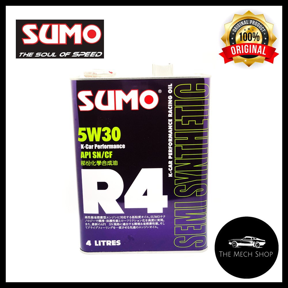 น้ํามันเครื่อง Sumo R4 Performance Racing Semi Synthetic 5W30 5w-30 (4 ลิตร)