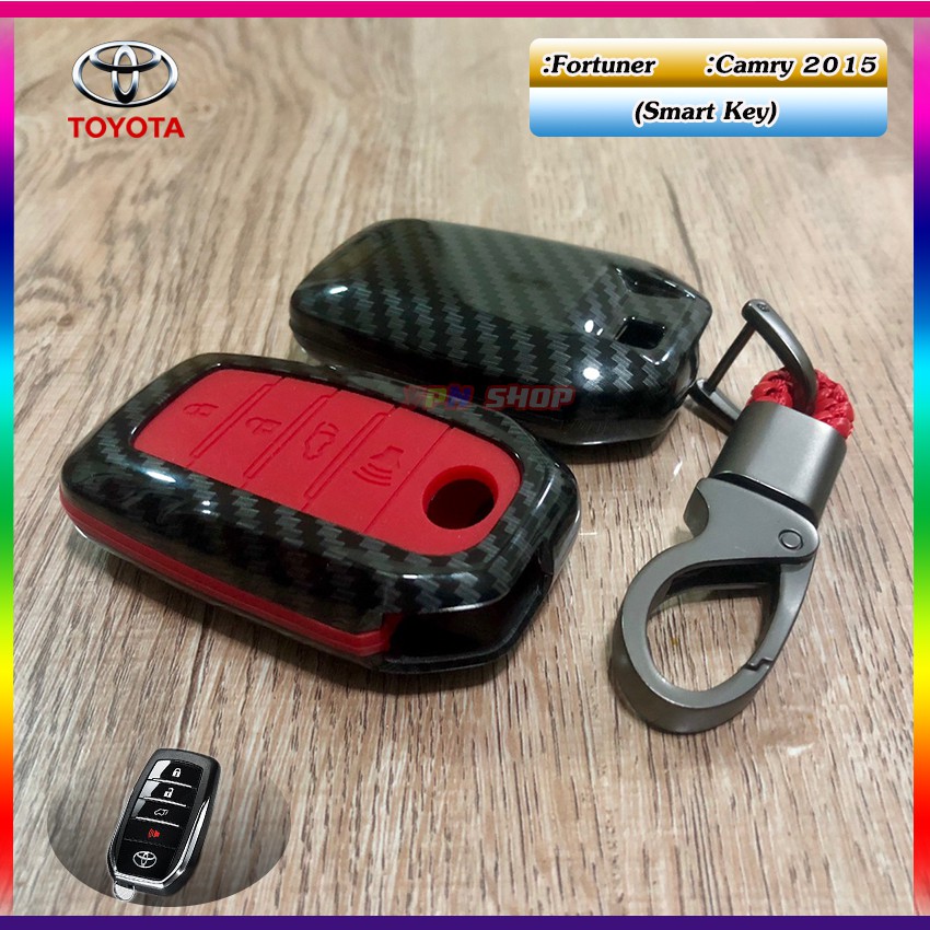 เคสรีโมทย์กุญแจรถยนต์เคฟล่า Toyota Fortuner [Smart Key] และ Camry 2015 [Smart Key]