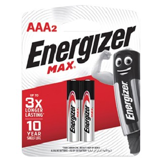 ✨นาทีทอง✨ เอเนอไจเซอร์ แม็กซ์ ถ่าน ขนาด AAA แพ็ค 2 ก้อน ENERGIZER Max Alkaline Batteries AAA Pack 2