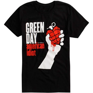 เสื้อยืดแขนสั้นลําลอง คอกลม พิมพ์ลายอัลบั้ม Green Day American Idiot สไตล์คลาสสิก สําหรับผู้ชาย