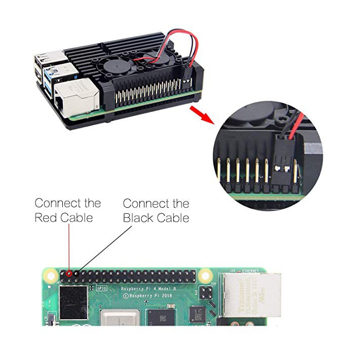 Raspberry Pi 4 Armor Aluminum Alloy Case with Dual Fan #8