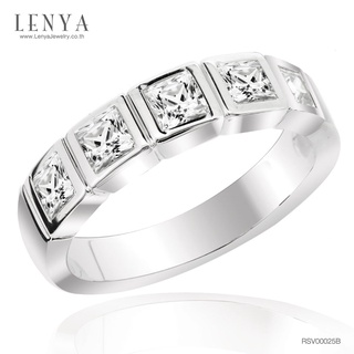 Lenya Jewelry  แหวนประดับ SWAROVSKI ZIRCONIA ตัวเรือนเงินแท้ชุบทองคำขาว เลือกสวมใส่ติดนิ้วได้ในทุกวัน