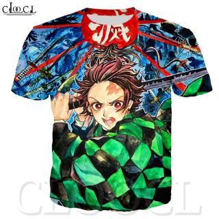 CLOOCL Anime Demon Slayer：Kimetsu No Yaiba Men Casual Tops 3D Print Round Neck T-Shirts