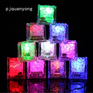 Pjquanyong ก้อนน้ําแข็ง LED หลากสี 12 ชิ้น สําหรับบาร์ คลับ งานแต่งงาน