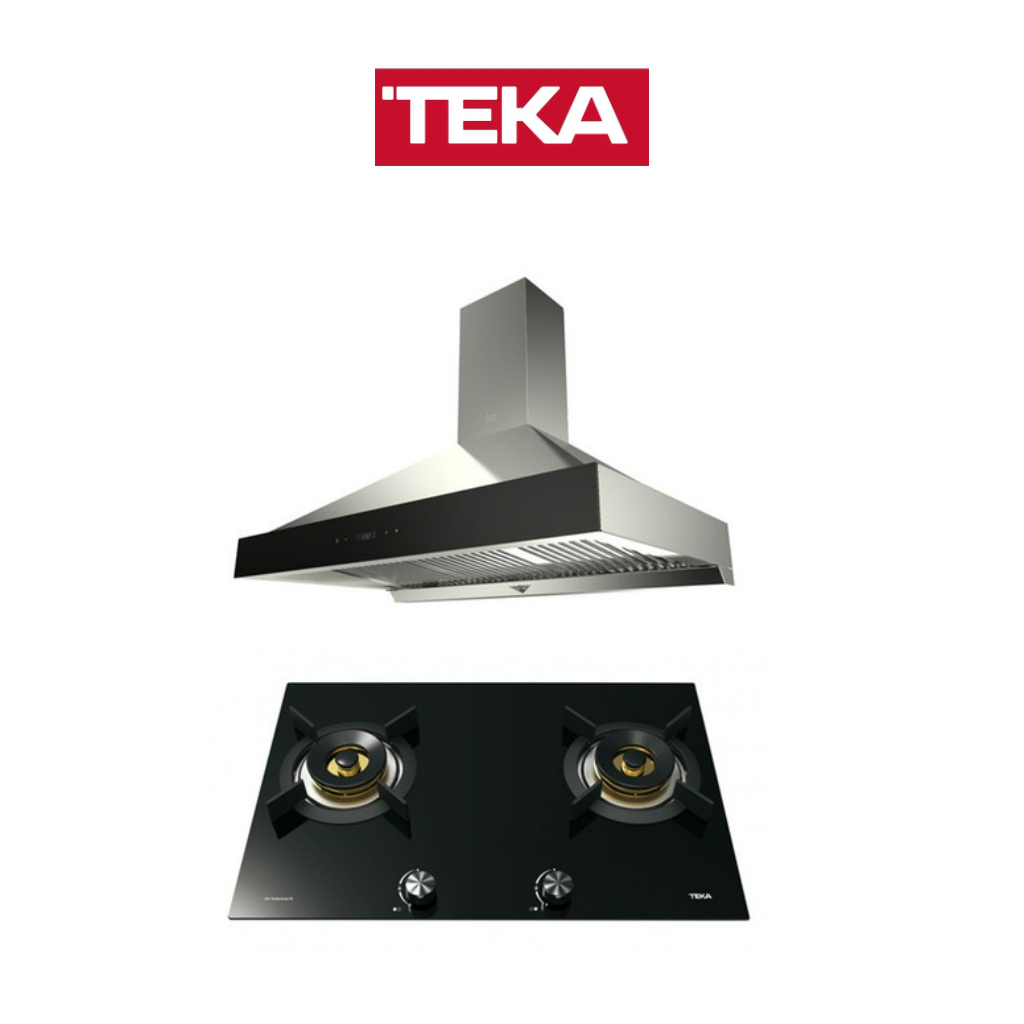 TEKA เตาแก๊สฐานกระจกนิรภัย 2 หัวเตา รุ่น GFI 78 2 G AI AL 2 DR แถม เครื่องดูดควัน รุ่น DBW 90 TO