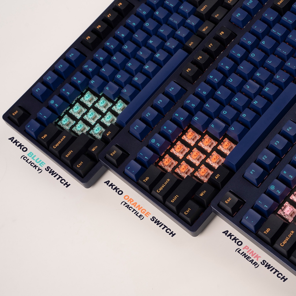 คีย์บอร์ด AKKO รุ่น Horizon 3087DS V2 TKL สีน้ำเงิน เหลือง ขนาด 87% Akko Switch Mechanical Keyboard