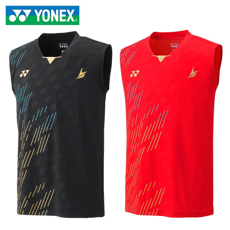 ใหม่ YONEX แบดมินตันสวมผู้ชายแขนกุดแห้งเร็ว Lin Dan การแข่งขันเฉพาะเสื้อ