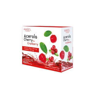 Amsel Acerola Cherry Plus Cranberry (15 Sac) แอมเซล อะเซโรล่า เชอร์รี่พลัส แคนเบอร์รี่ วิตามินซีบำรุงผิวใส (15ซอง)