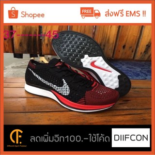 Nike Flyknit Racer แดง ดำ