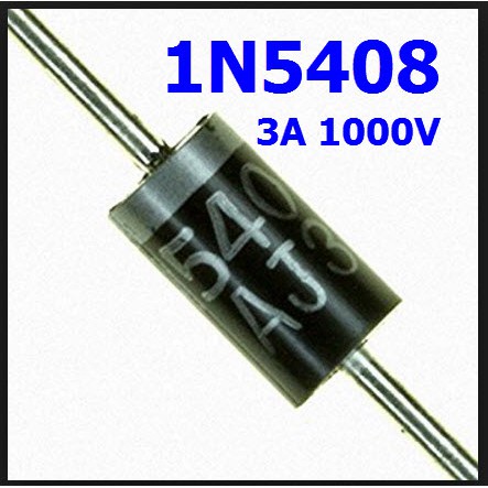 Diode 1N5408 3A. 1000V. ซิลิคอนไดโอด ใช้เรกติฟายแรงดันไฟเอซี และกันไฟย้อนกลับสำหรับไฟดีซี สินค้าในไทย ส่งไวจริง ๆ