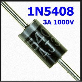 Diode 1N5408 3A. 1000V. ซิลิคอนไดโอด ใช้เรกติฟายแรงดันไฟเอซี  และกันไฟย้อนกลับสำหรับไฟดีซี สินค้าในไทย ส่งไวจริง ๆ