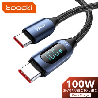 Toocki สายเคเบิล Type C เป็น Type C 100W PD ชาร์จเร็วมาก จอแสดงผลดิจิทัล สําหรับ Samsung Xiaomi Type C USB สายเคเบิลข้อมูล