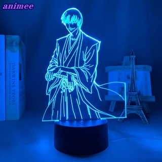 โคมไฟกลางคืน Led อะคริลิค ลายอนิเมะ Bleach Gin Ichimaru 3d สําหรับตกแต่งห้องนอน ของขวัญวันเกิด