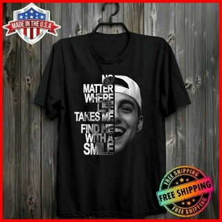 เสื้อยืดวินเทจพร้อมส่ง ขายดี เสื้อยืดลําลอง แขนสั้น พิมพ์ลาย Mac Miller No Matter Where Life Takes Me Find Me With A Smi