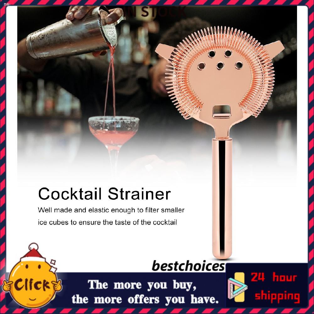 TODARRUN Cocktail Strainer Stainless Steel Bar Strainer Bartending Shake Drinks Ice Mixed Filter for Bar Club Party Silver 