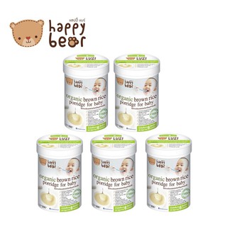 Happy Bear โจ๊กข้าวกล้องออร์แกนิคสำหรับเด็ก 200 กรัม ( 5 กระป๋อง )