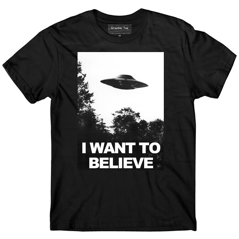 Camiseta Ufo I Want To Believe Glow In The Dark Area 51 Alien Divertida Oversize De Algodão
