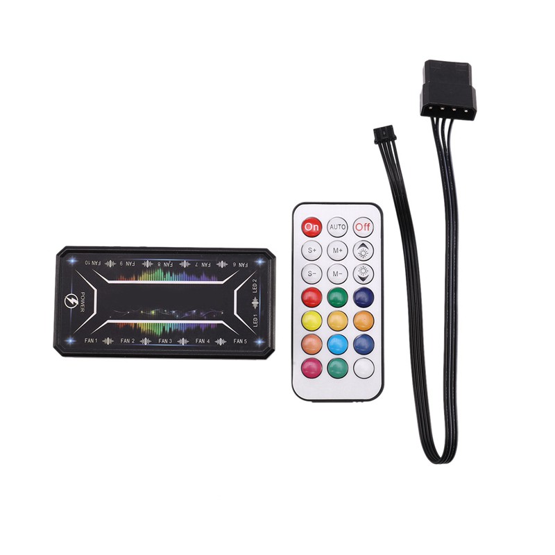 PC Adjust LED Fan Quiet Remote Computer Cooler Cooling RGB Case Fans ...