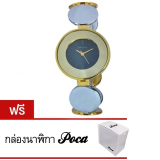 Poca Watch Weiain Circle Watch นาฬิกาข้อมือผู้หญิงแฟชั่น หน้าปัดสีดำ ตัวเรือนสแตนเลส