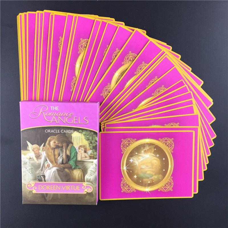 English Romance Angels Oracle Cards Lovers เกมแบบดั้งเดิมพร้อมเกมกระดาน Guidebook แบบออนไลน์