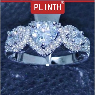 PLINTH แหวนเงิน 925 หัวใจรักเพชรหมั้นแฟชั่น580