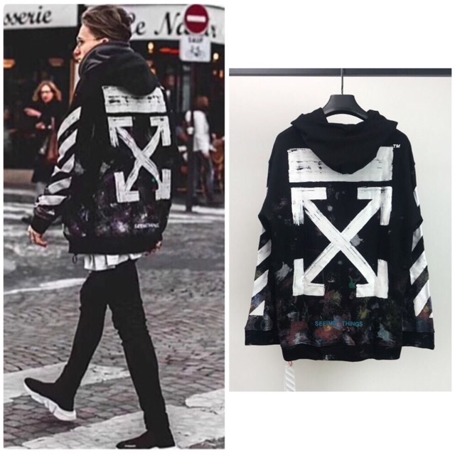 OFF WHITE Starry Fireworks Splash Arrow Hoodie