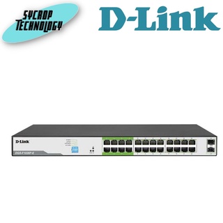 SWITCH (สวิตซ์) D-LINK 250M 24 PORT 1000MBPS POE SWITCH WITH 2 SFP PORTS (DGS-F1026P-E)