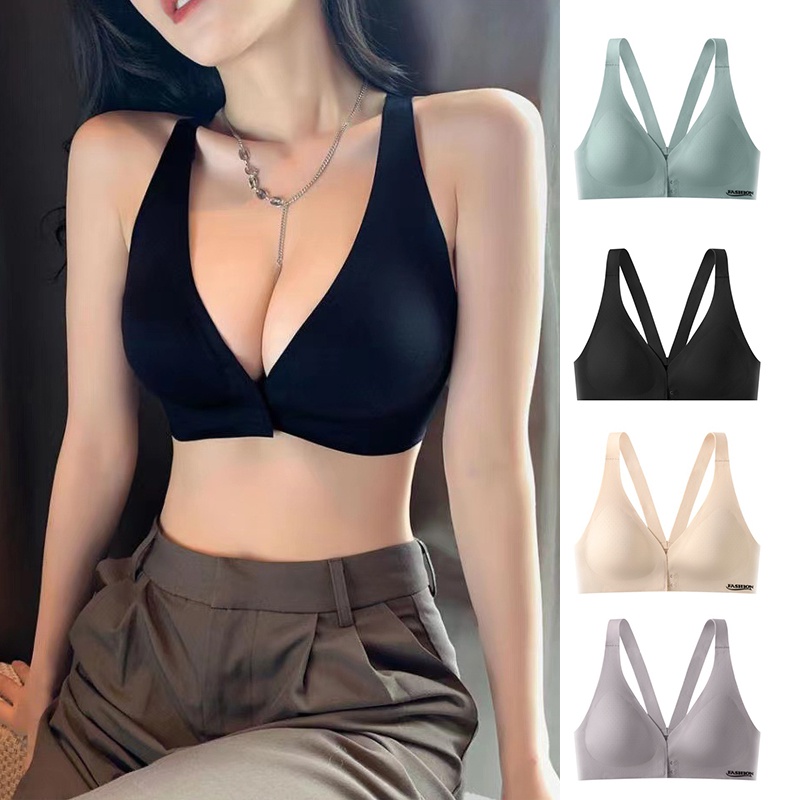 【พร้อมส่ง】 Store ด้านหน้า หัวเข็มขัด เซ็กซี่ ดันทรง ไร้สาย ไร้รอยต่อ ชุดชั้นใน ผ้าไหมน้ําแข็ง นุ่ม กันลื่น ปรับได้ สวยงาม ชุดชั้นในด้านหลัง