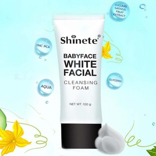 SHINETE BABYFACE WHITE FACIAL CLEANSING FOAM 100g.