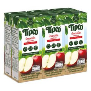 ทิปโก้ น้ำแอปเปิ้ลผสมน้ำองุ่น100% ขนาด 200ml ยกแพ็ค 6กล่อง TIPCO APPLE JUICE