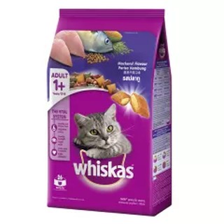 วิสกัส อาหารแมวโต รสปลาทู สำหรับ แมว อายุ 1+ปี ขึ้นไป 3kg - Whiskas Mackerel Flavor Adult Cat Food 3กก.