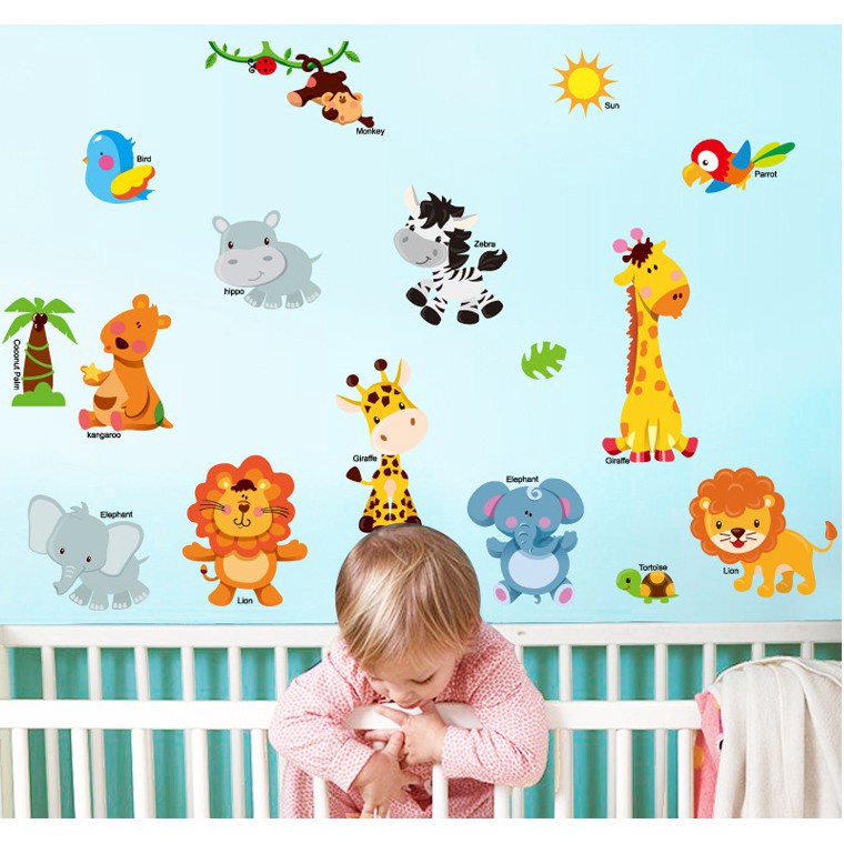 WPSBGS SK9267 ZOO NOURSARY 60X90 สติ๊กเกอร์ติดผนัง