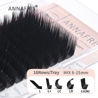 Annafris L ขนตาปลอม ขนมิงค์ธรรมชาติ 8-15 มม. เนื้อแมตต์ L+ LC LD LU(M)