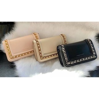 CHARLES &amp; KEITH CHAIN RIMMED CLUTCH  BAG