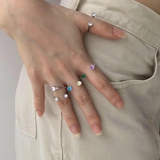 SUMMER SILVER RINGS S925แหวนเงินประดับเพชรสีและมุก