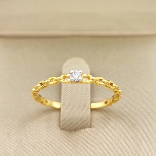 SK Jewelry 💍 แหวนเพชรชู เม็ดเดี่ยว ⛓ ลายโซ่ 💍 ดีไซน์เก๋ๆ ราคาเบาๆ ทองแท้ 9K (37.50%) 🔥 มีสินค้าพร้อมส่ง 🔥 🚛 SK-R0038