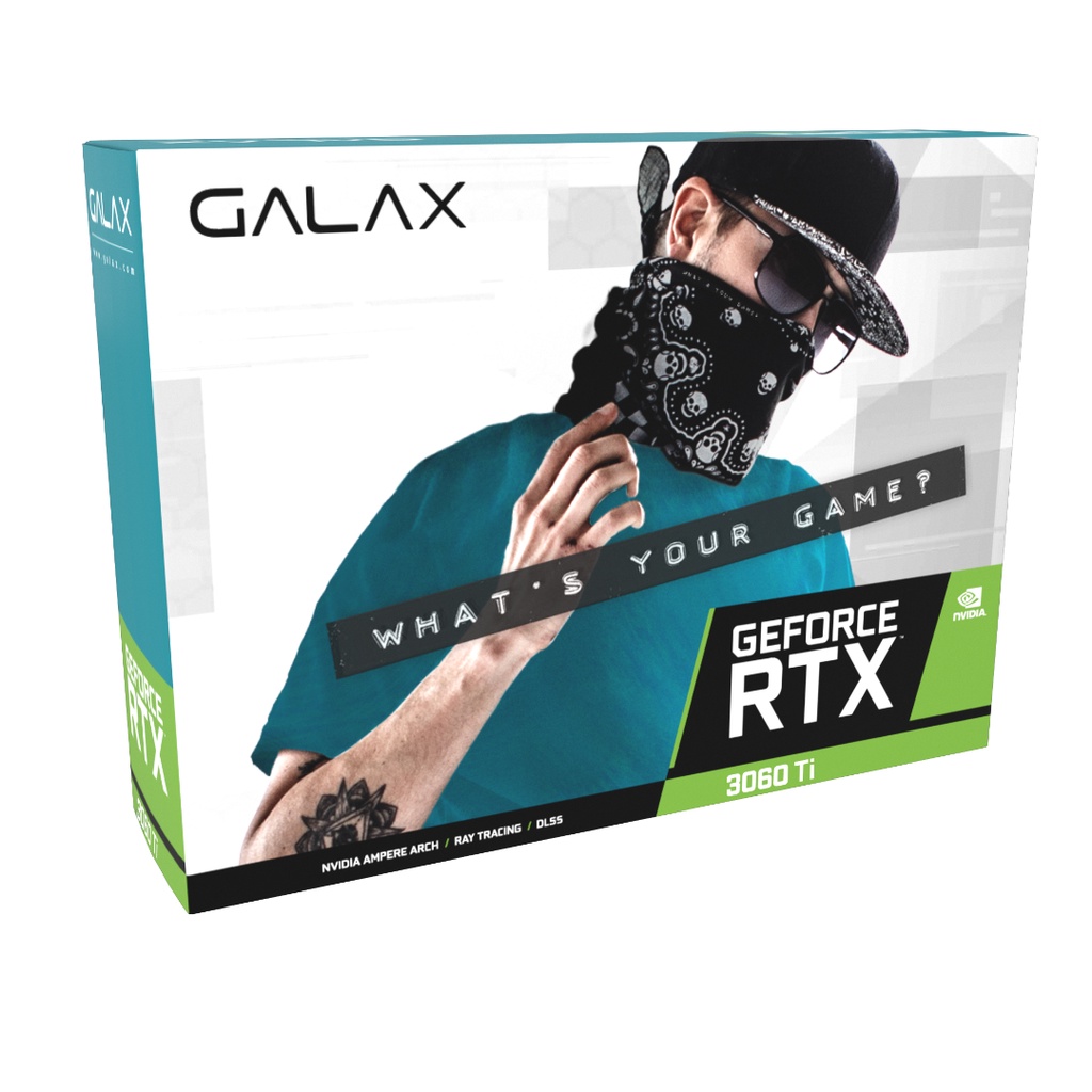 GALAX GeForce RTX 3060 Ti (1-Click OC) LHR 8GB GDDR6 256-bit DP*3/HDMI/ การ์ดจอ