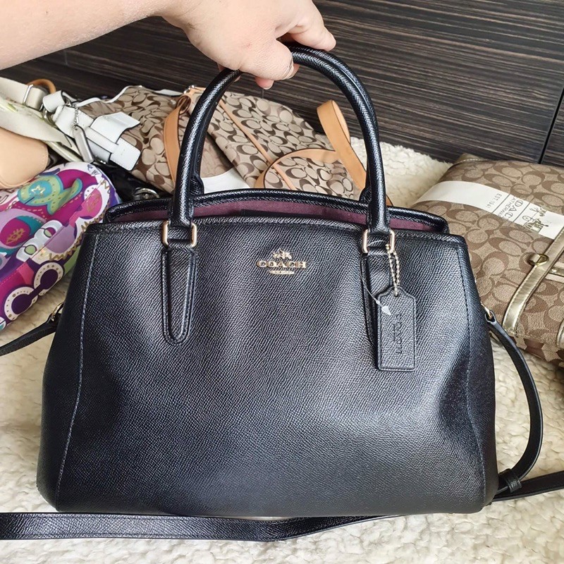 SMALL MARGOT CARRYALL IN CROSSGRAIN LEATHER (COACH F57527) | Shopee Thailand