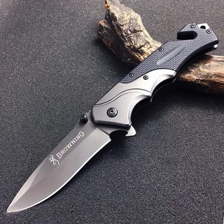 Browning มีดพับพกพา 22cm มีดพับเดินป่า พร้อมค้อนทุบกระจก ที่ตัดเชื้อ ที่เปิดขวด Folding Outdoor Camping Knife