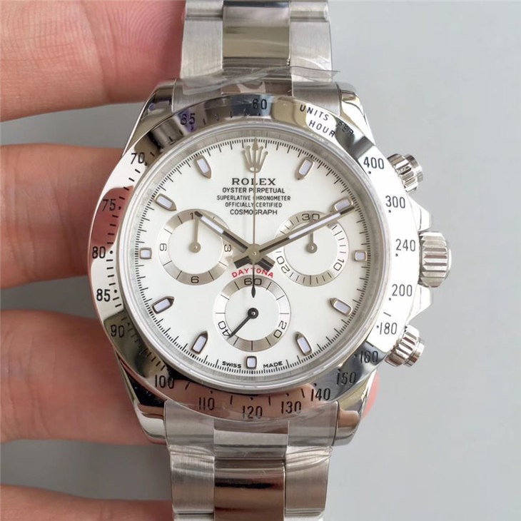 ROLEX DAYTONA Rolex Whitestone เหล็กกล้าสีขาว Rings กลไกนาฬิกานาฬิกาธุรกิจนาฬิกาผู้ชาย