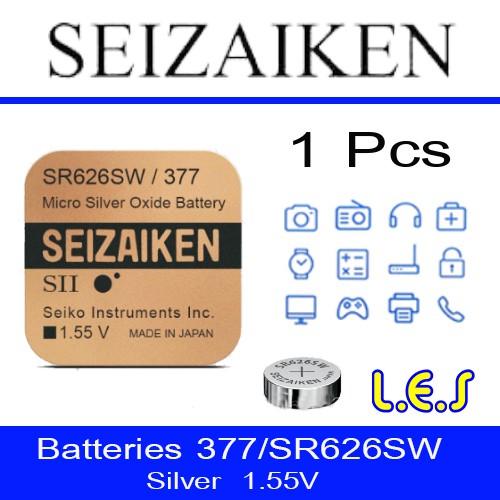 ถ่านกระดุม Seizaiken 377/ SR626SW Watch Battery Button Coin Cell (ลดล้างสต๊อก) 50%